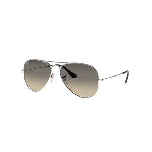 Aviator Classic Sunglasses - Silver / Light Gradient Grey
