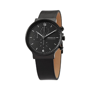 Ancher Chronograph Medium Brown Eco Leather Watch