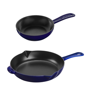 2-Piece Cast Iron Frying Pan Set