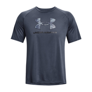 Tech Big Logo Print Fill Short Sleevel - Men - Gray - Medium