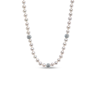 Crystal Bead Necklace - White