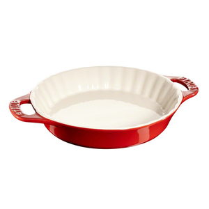 9.4" Ceramic Pie Dish - Cherry Red