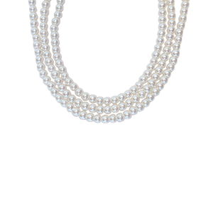 Ribbon Pearl Necklace - White