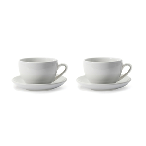 Jumbo Cup and Saucer Set x2 - White