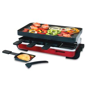 8 Person Classic Raclette Party Grill - Red