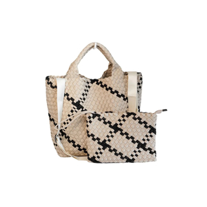 Beige with Cream Woven Crossbody