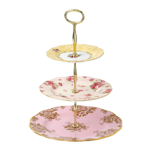 100 Years 3-Tier Cake Stand - Bouquet, Rose Blush & Golden Rose