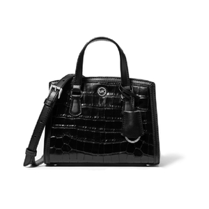 Chantal Extra-Small Crocodile Embossed Leather Messenger Bag