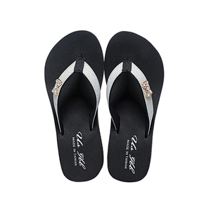 Women's Flip Flops - Black / White - Size 8