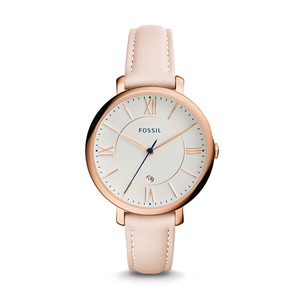 Jacqueline Three-hand Date Pastel Pink Leather Watch