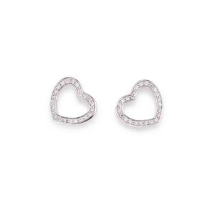 Earrings Heart in White cubic zirconia