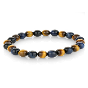 Blue & Yellow Tiger Eye Bead Bracelet