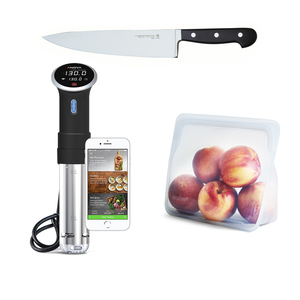 Precision Cooker for Sous Vide Cooking with Henckels Classic 8 in Chef's Knife and Reusable Stand-Up Storage Bag