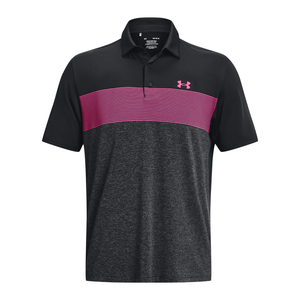 Playoff 3.0 Stripe Polo - Men - Black/Pink - Large