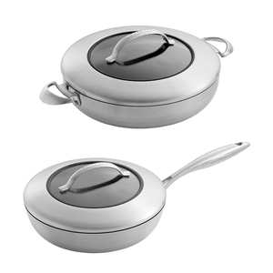 Set of 2 CTX Non-Stick Pans with Glass Lids