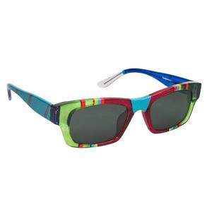 Ronit's Hand-Painted Blue/Green/Pink Sunglasses