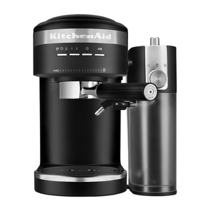 Semi-Automatic Espresso Machine And Automatic Milk Frother Attachment - Black