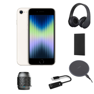 iPhone SE 64GB Starlight - White with accessories bundle