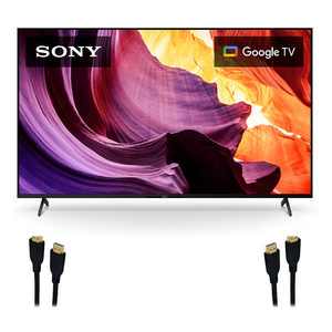 X80K 4K HDR LED TV 65" with 2 HDMI Cables