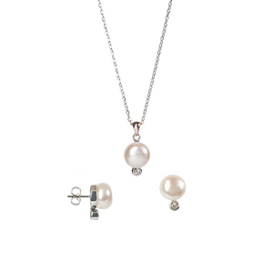 Freshwater Pearl Bezel Set