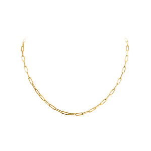 14K Gold Paperclip 2mm Gauge Necklace - 3.2gm