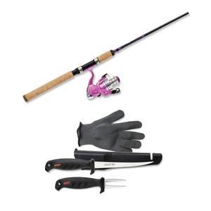 Husky Spin 5'6" Med Action BB Reel 2-Piece Combo with Fisherman's Fillet Combo