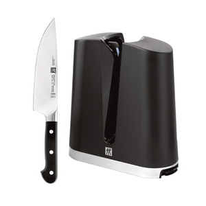 2-Piece 7 in Pro Chef Knife and V Edge Sharpener Set