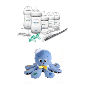 BPA-Free Natural Infant Starter Set With Children's Toy Octoplush