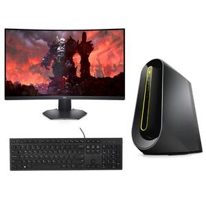 Aurora R10 with Curved Gaming Monitor and Wired Keyboard - Black