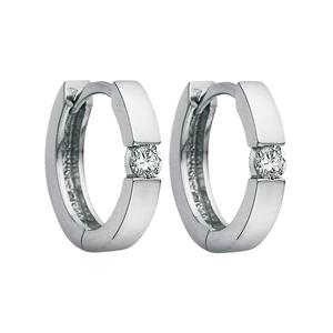 White Gold and Diamond Circular Earrings with Velour Box