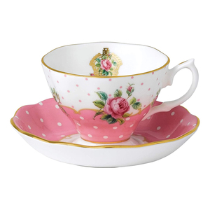 Cheeky Pink Vintage Teacup & Saucer