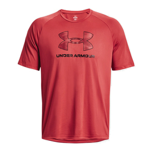 Tech Big Logo Print Fill Short Sleevel - Men - Red - Large