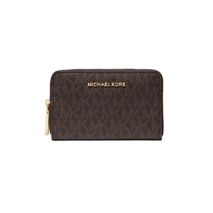 Small Logo and Leather Wallet - Brown