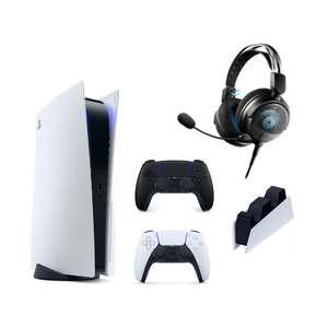 Playstation 5 Disc Version with Two Dual Sense Controllers, Dual Sense Charging Station, and Gaming Headset