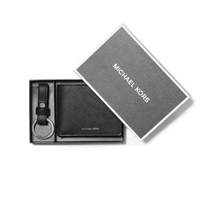 Crossgrain Leather Billfold Wallet With Keychain - Black