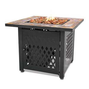 Firebowl with Slate Tile Mantel