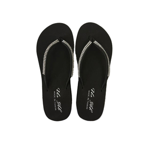 Womens Flip Flops - Black / White - Size 8