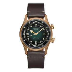 Men's The Longines Legend Diver Watch with Bronze Case - Brown / Green