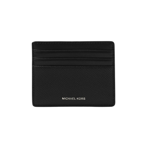 Harrison Crossgrain Leather Tall Card Case - Black
