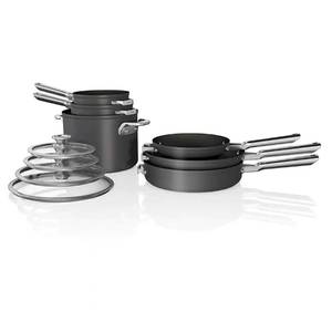 FoodiÂ NeverStickÂ Premium Anti-Scratch Nest System 10-Piece Cookware Set