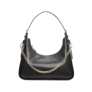 Wilma Large Leather Shoulder Bag - Black