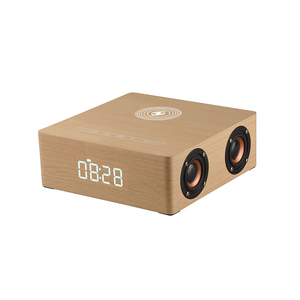 Bluetooth Speaker with Wireless Charging - Light Wood
