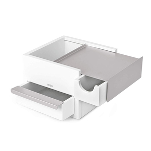 Mini Stowit Jewelry Box - White / Nickel