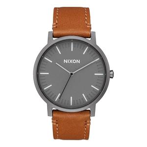 Leather Porter Watch  40 MM - Gunmetal