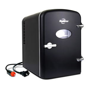 Retro Portable 6 Can AC/DC Mini Fridge Cooler - Black
