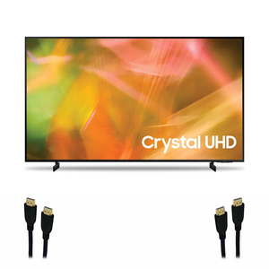 55 in AU8000 Crystal UHD 4K Smart TV with 2 HDMI Cables