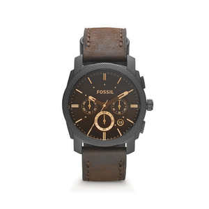 Machine Mid-Size Chronograph Leather Watch - Brown
