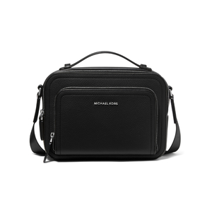 Hudson Pebbled Leather Crossbody Bag - Black