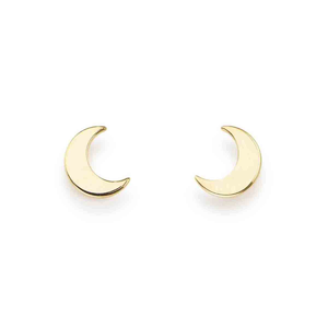 Sterling Silver Earrings Moon - Gold