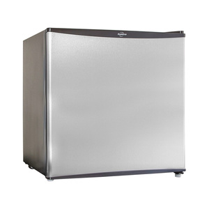 Stainless Steel Compact Fridge with Freezer, 1.6 Cubic Feet